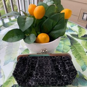 Clutch C Lurex Kisslock Woven Jacquard Wristlet